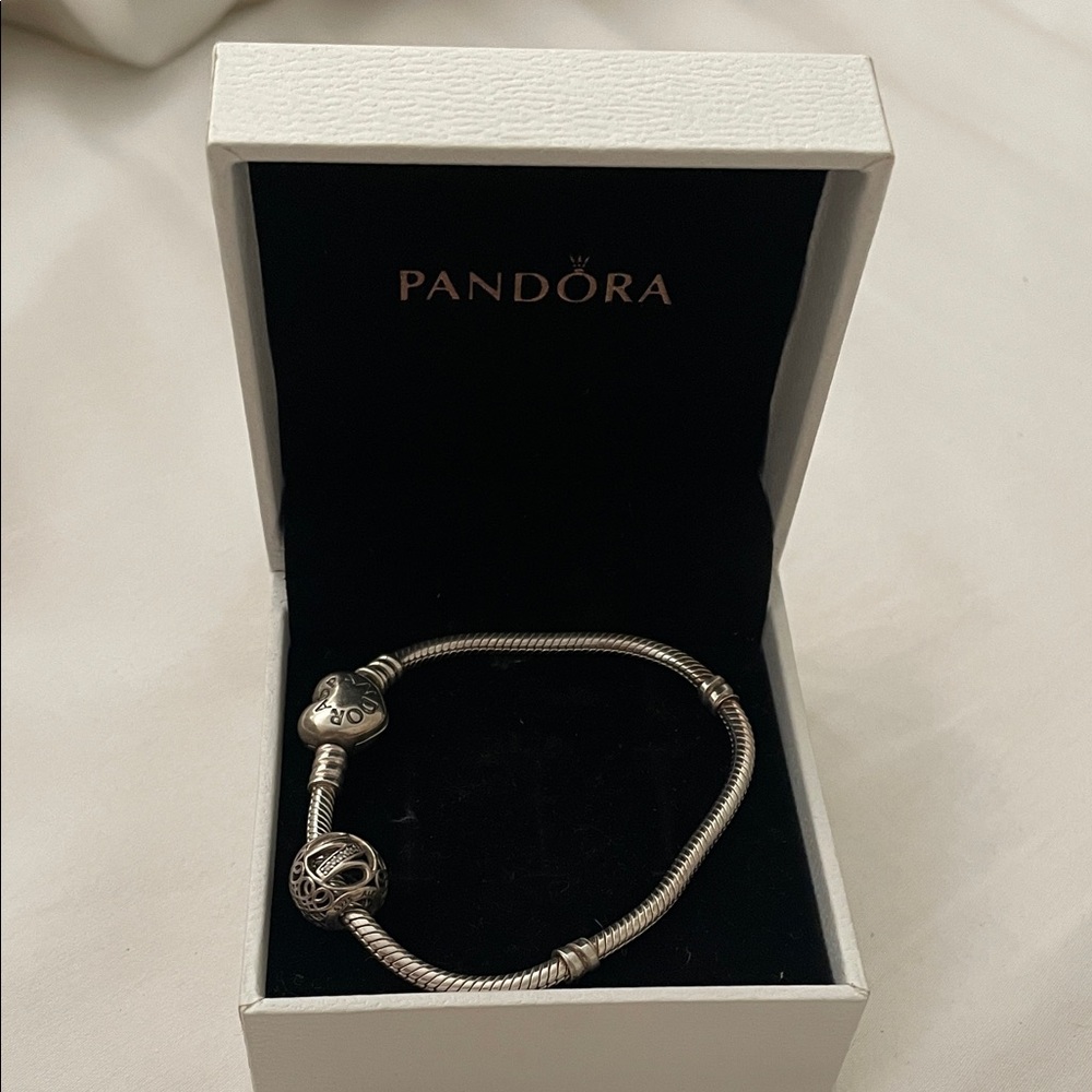 Pandora Silver Heart Charm Bracelet